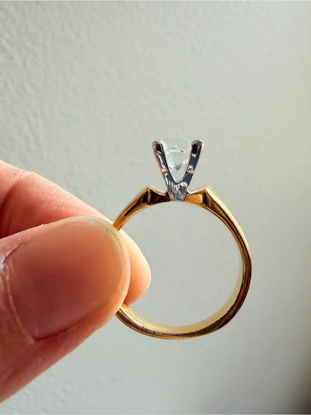 Vintage 18K HGE Gold Plated CZ Cocktail Engagement Fashion Ring